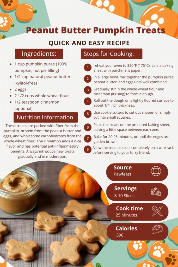 Homemade Dog Treat Recipes : peanut butter pumpkin treats