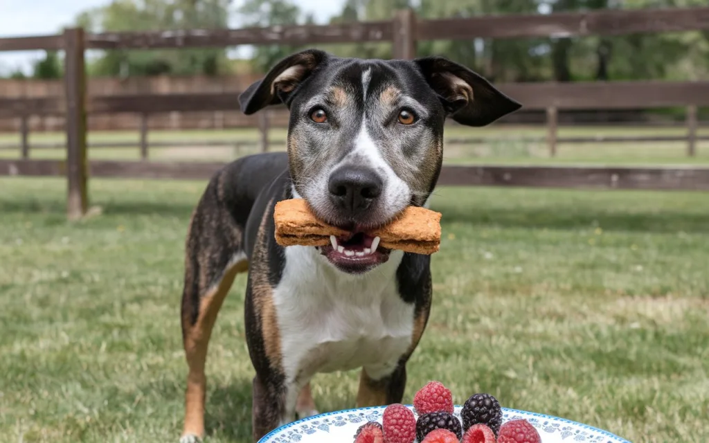 Pumpkin Dog Treats: A picture of pumpkin puree mixed with other ingredients ,the baked treats in a dog bone shape