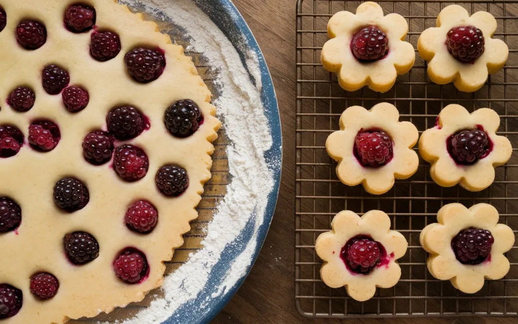 Best homemade dog treat recipes : Banana, Peanut Butter, and Oats Treats: A photo of the dough being rolled out and cut into shapes, or the finished treats on a cooling rack